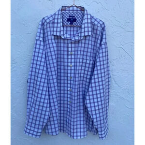Egara Mens Long Sleeve Non Iron Classic Oversize Button Down Shirts Plaid 4X/4XL